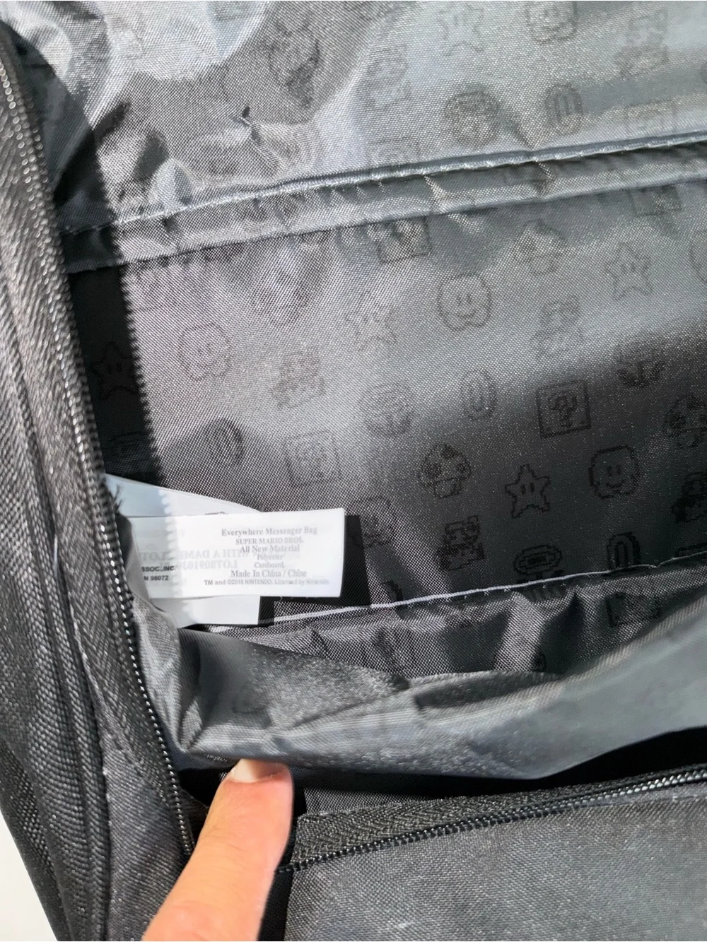Nintendo Super Mario Bros. Light Blue & Black Messenger Bag